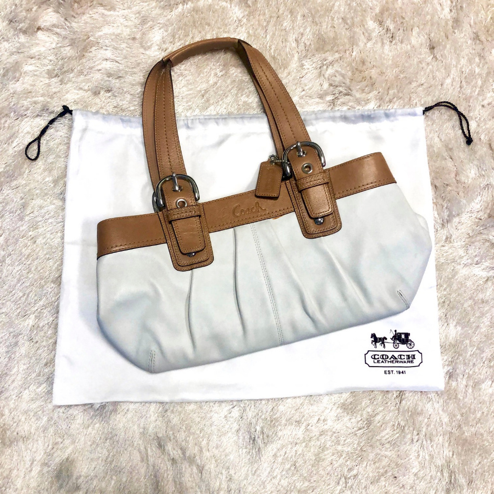Coach Cream and Tan Satchel